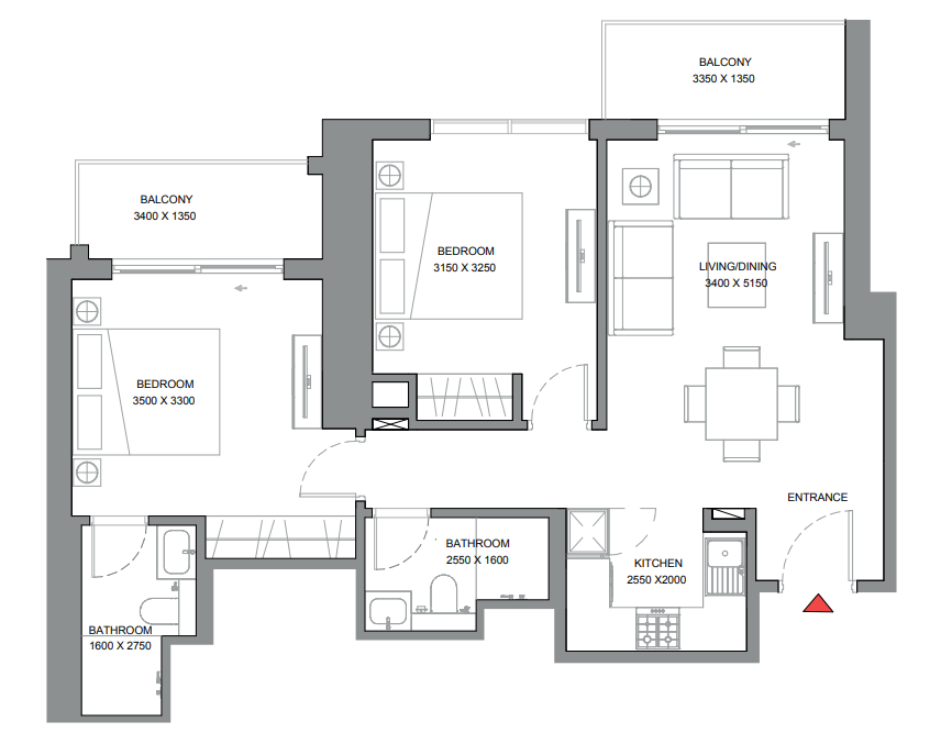 Flat 85.8 m2 in complex 310 Riverside Crescent