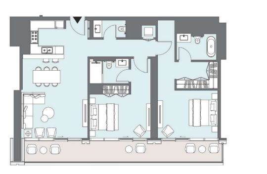 Layout picture 2-br from 919 sqft