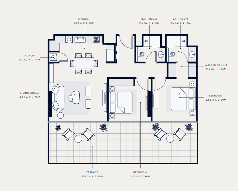 Flat 128.7 m2 in complex Azizi Venice