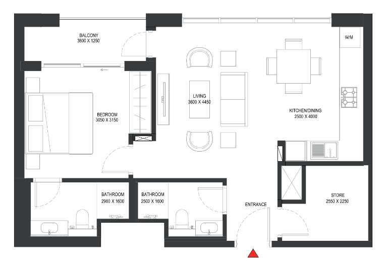 Flat 67.3 m2 in complex Sobha One