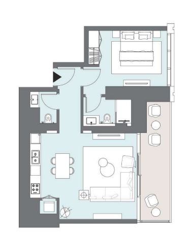 Layout picture 1-br from 550 sqft Photo 4