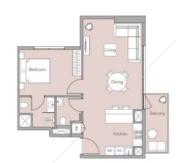 Layout picture 1-rooms flat 76.2 m2 in complex V1TER Residence