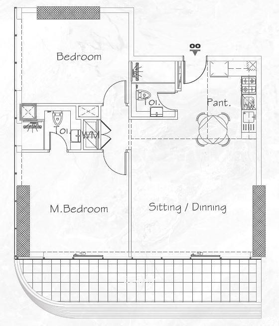 Layout picture 2-br from 1098 sqft