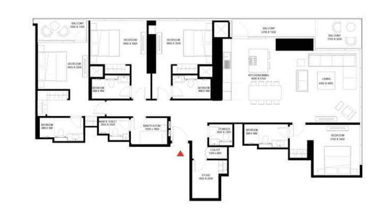 Flat 212.7 m2 in complex Sobha One