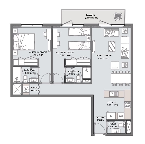 Flat 110.7 m2 in complex Verdana 6