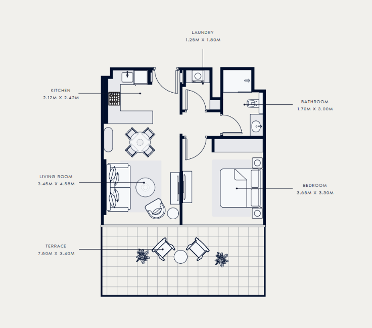 Flat 80.8 m2 in complex Azizi Venice