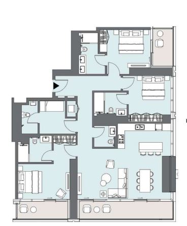Layout picture 3-br from 1540 sqft
