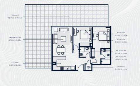 Layout picture 2-br from 1151 sqft