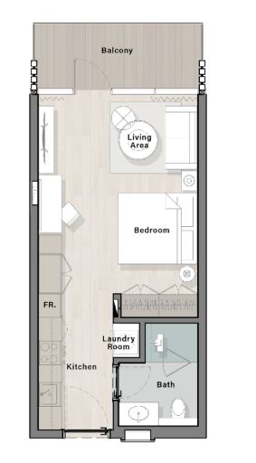 Layout picture Studios from 455 sqft
