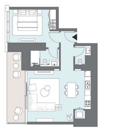 Layout picture 1-br from 550 sqft Photo 3
