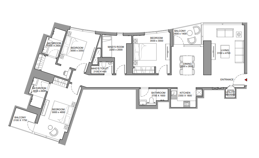 Flat 148.2 m2 in complex Skyscape Avenue