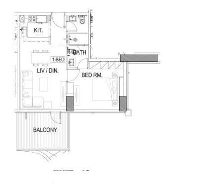 Layout picture 1-rooms flat 69.3 m2 in complex Elegance Tower