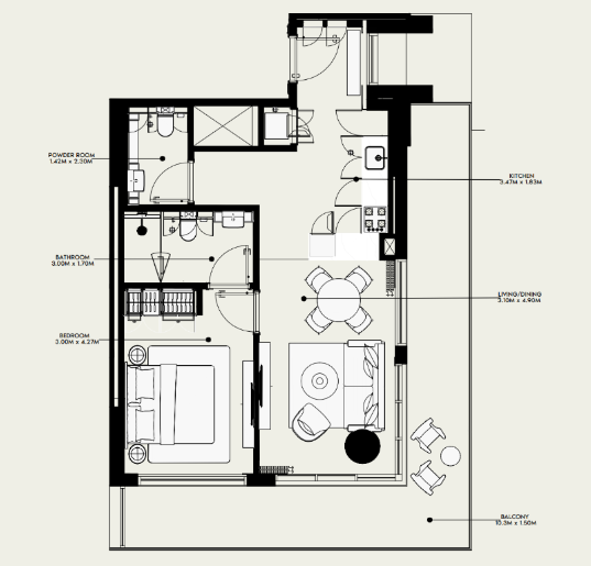 Flat 86.6 m2 in complex Azizi Venice