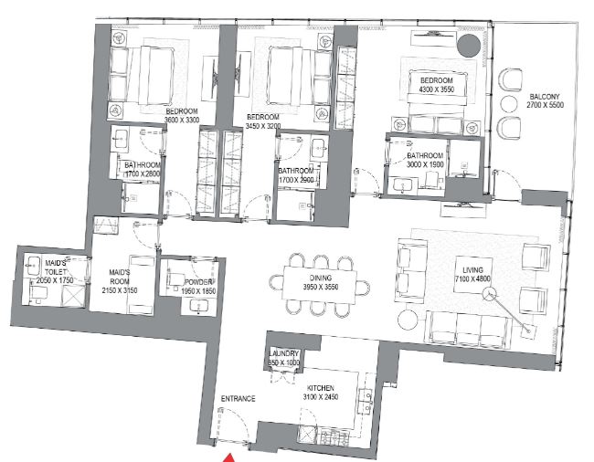 Layout picture 3-br from 2029 sqft Photo 3