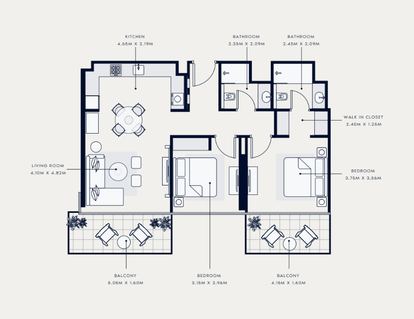 Flat 99.5 m2 in complex Azizi Venice