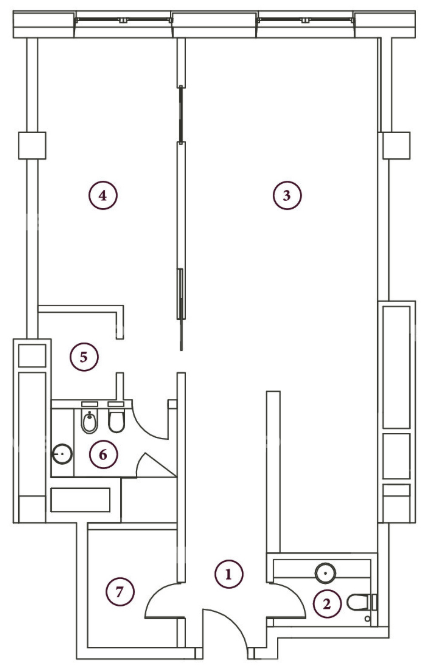 Layout picture 2-rooms from 82.8 m2 Photo 3