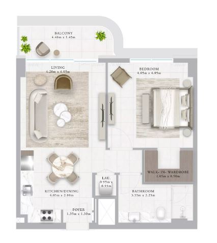 Layout picture 1-br from 790 sqft