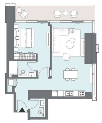 Layout picture 1-br from 550 sqft