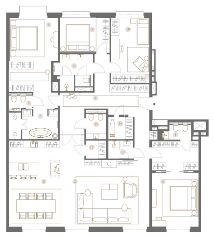 Layout picture 4-rooms from 147.09 m2 Photo 2