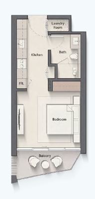 Layout picture Studios from 398 sqft