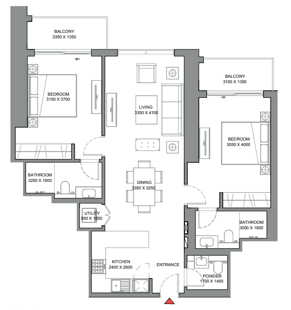 Flat 102 m2 in complex 310 Riverside Crescent