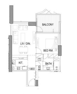 Layout picture 1-rooms flat 75.6 m2 in complex Elegance Tower