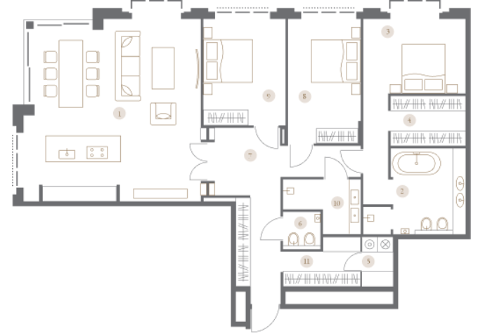 Layout picture 4-rooms from 147.09 m2
