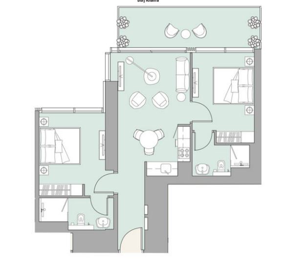 Layout picture 2-br from 836 sqft