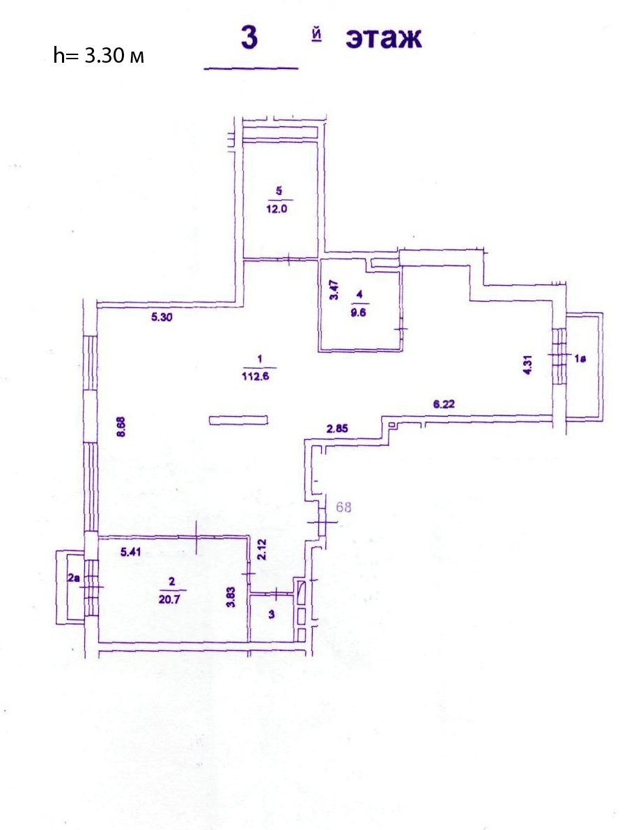 Layout picture Apartment with 2 bedrooms 159.2 m2 in complex Dom na Pokrovskom Bulvare