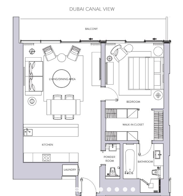 Layout picture 1-br from 712 sqft