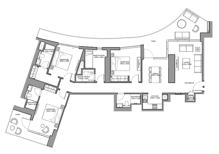 Flat 182.8 m2 in complex Skyscape Avenue