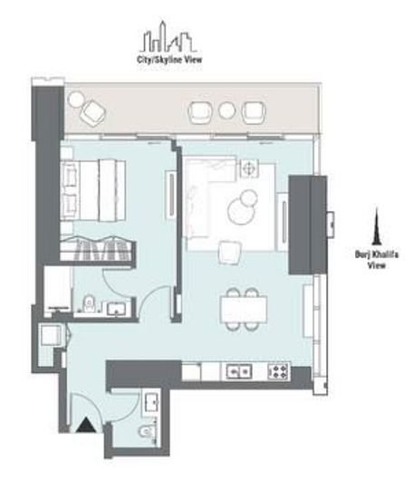 Layout picture 1-rooms flat 80.2 m2 in complex Peninsula