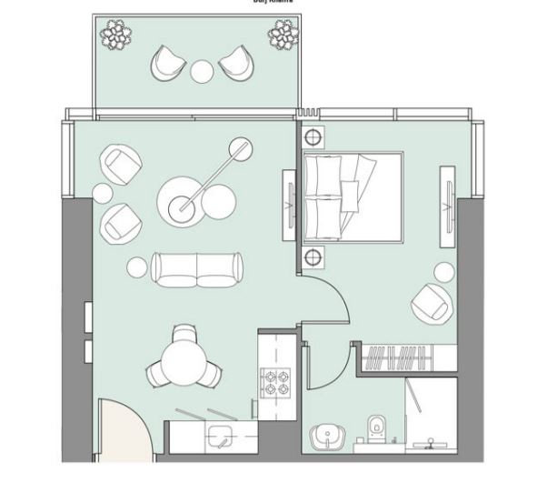 Layout picture 1-br from 571 sqft