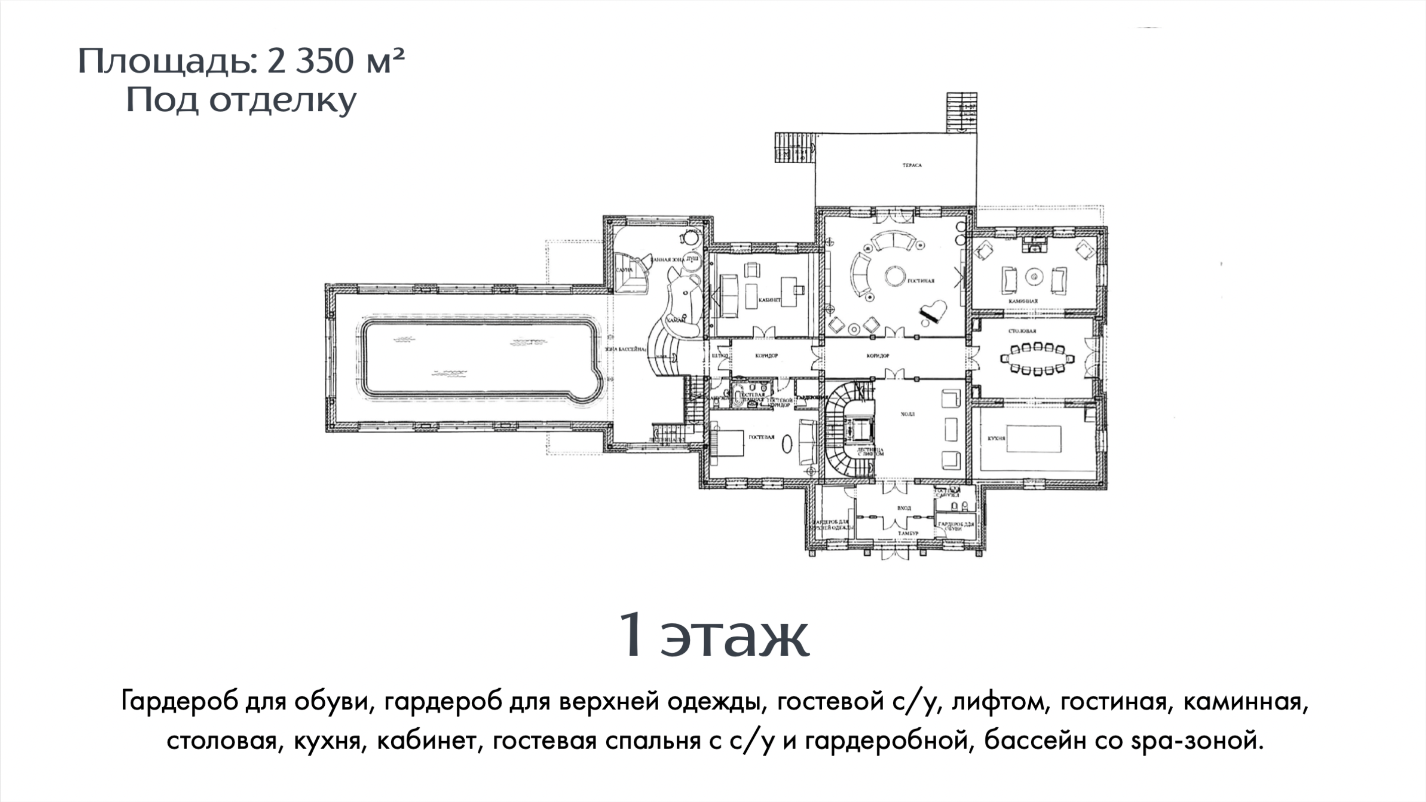 Layout picture Сountry нouse with 8 bedrooms 2350 m2 in village Buzaevo