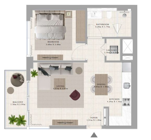 Layout picture 1-rooms flat 69.4 m2 in complex Club Drive