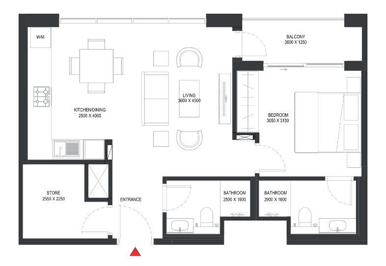 Flat 67.3 m2 in complex Sobha One