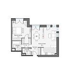 Layout picture Apartment with 1 bedroom 66.67 m2 in complex Dom Dostizhenie