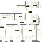 Layout picture Apartment with 4 bedrooms 168.5 m2 in complex West Garden