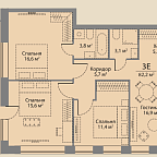 Layout picture Apartment with 3 bedrooms 83.8 m2 in complex Stories