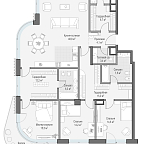 Layout picture Apartment with 3 bedrooms 156.4 m2 in complex Dom Lavrushinsky