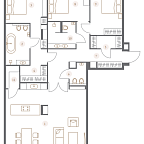 Layout picture Apartment with 4 bedrooms 207.46 m2 in complex TURGENEV