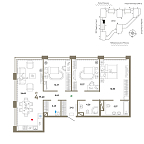 Layout picture Apartment with 4 bedrooms 91.4 m2 in complex WOW