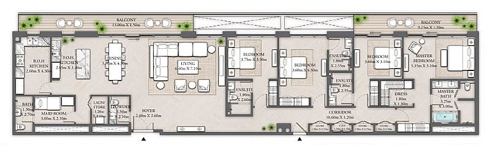Layout picture 4-br from 3024 sqft
