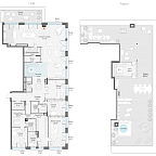 Layout picture Apartment with 3 bedrooms 348.5 m2 in complex Obydensky №1