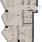 Layout picture Apartment with 2 bedrooms 97.6 m2 in complex High Life