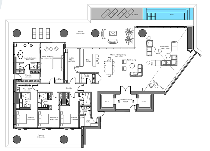 Layout picture 4-br from 7368 sqft