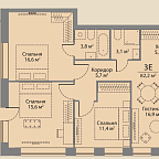 Layout picture Apartment with 3 bedrooms 82.2 m2 in complex Stories