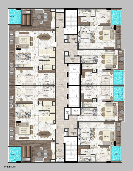 Layout picture 1-br from 820 sqft Photo 3
