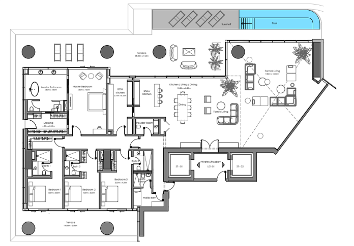 Layout picture 3-br from 4256 sqft