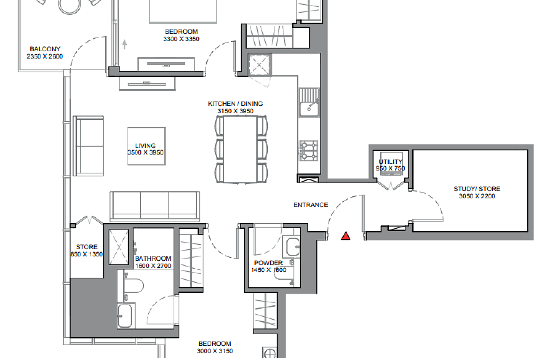 Flat 105.1 m2 in complex Skyscape Avenue